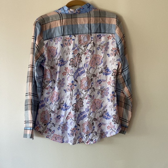 long sleeve button down two tone shirt - Picture 4 of 4